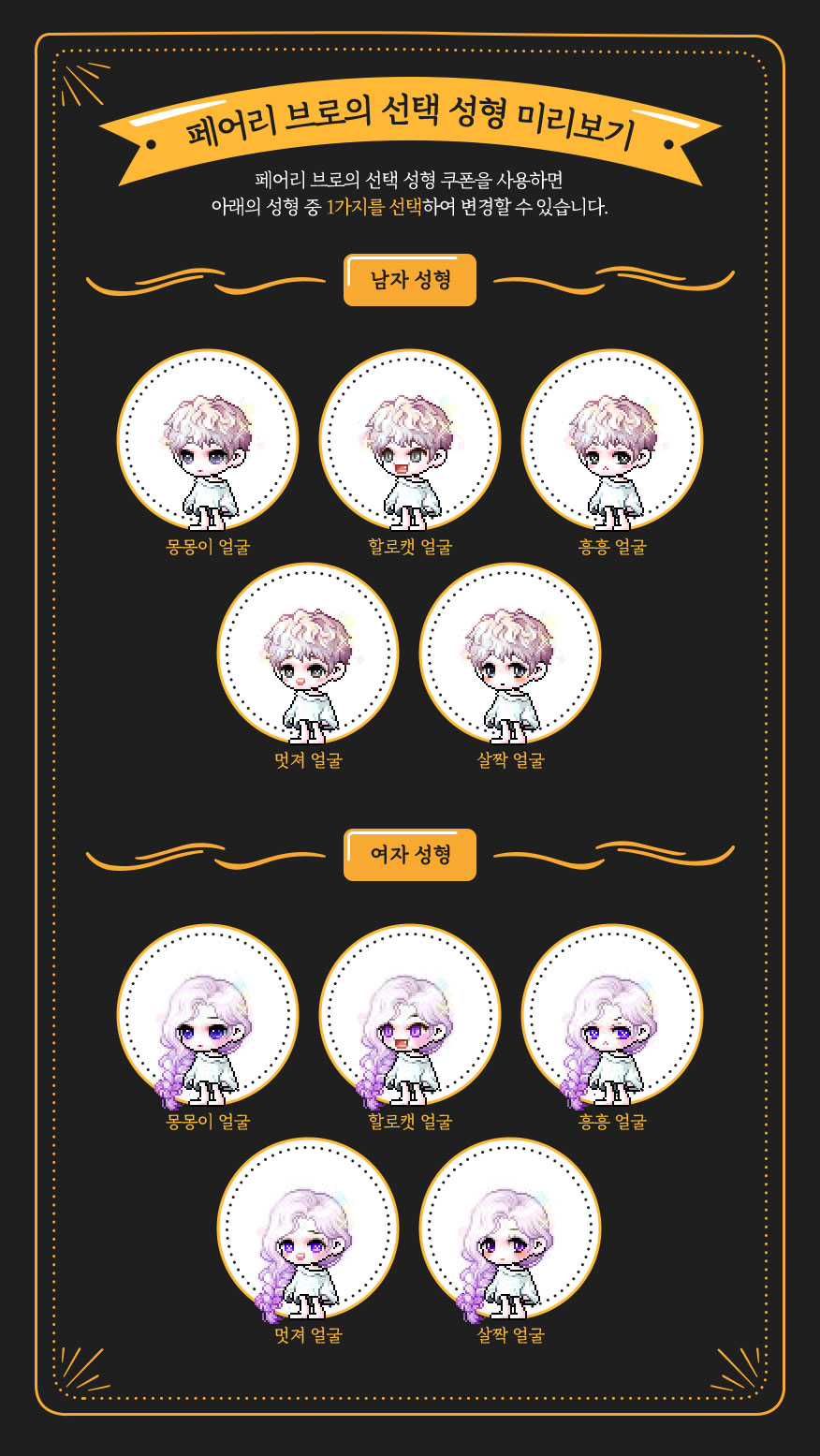 페어리 브로의 선택 성형 미리보기